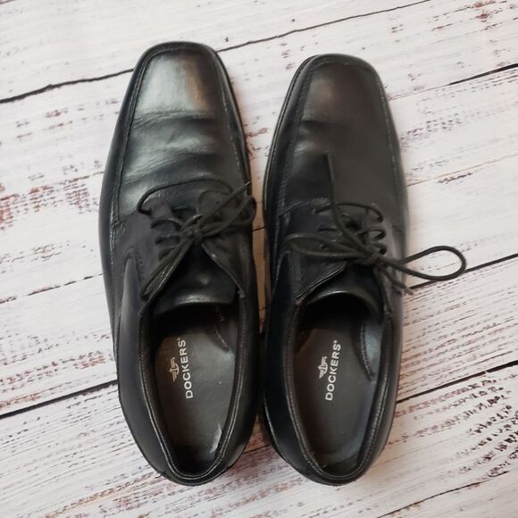 DOCKERS genuine leather men's dress laced  shoes size 8.5W - Picture 2 of 16
